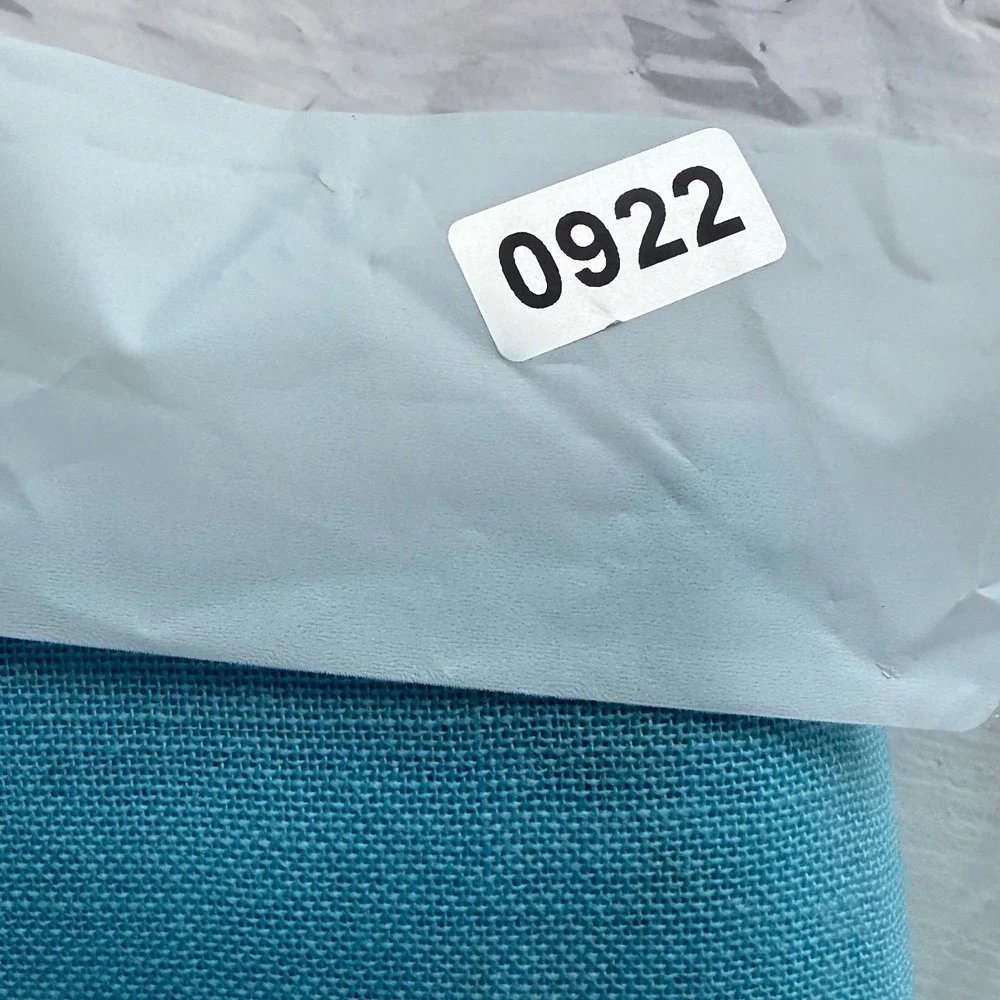 Vintage Aqua Blue Daisy Applique Cocktail Napkins Set of 6 12 Inch